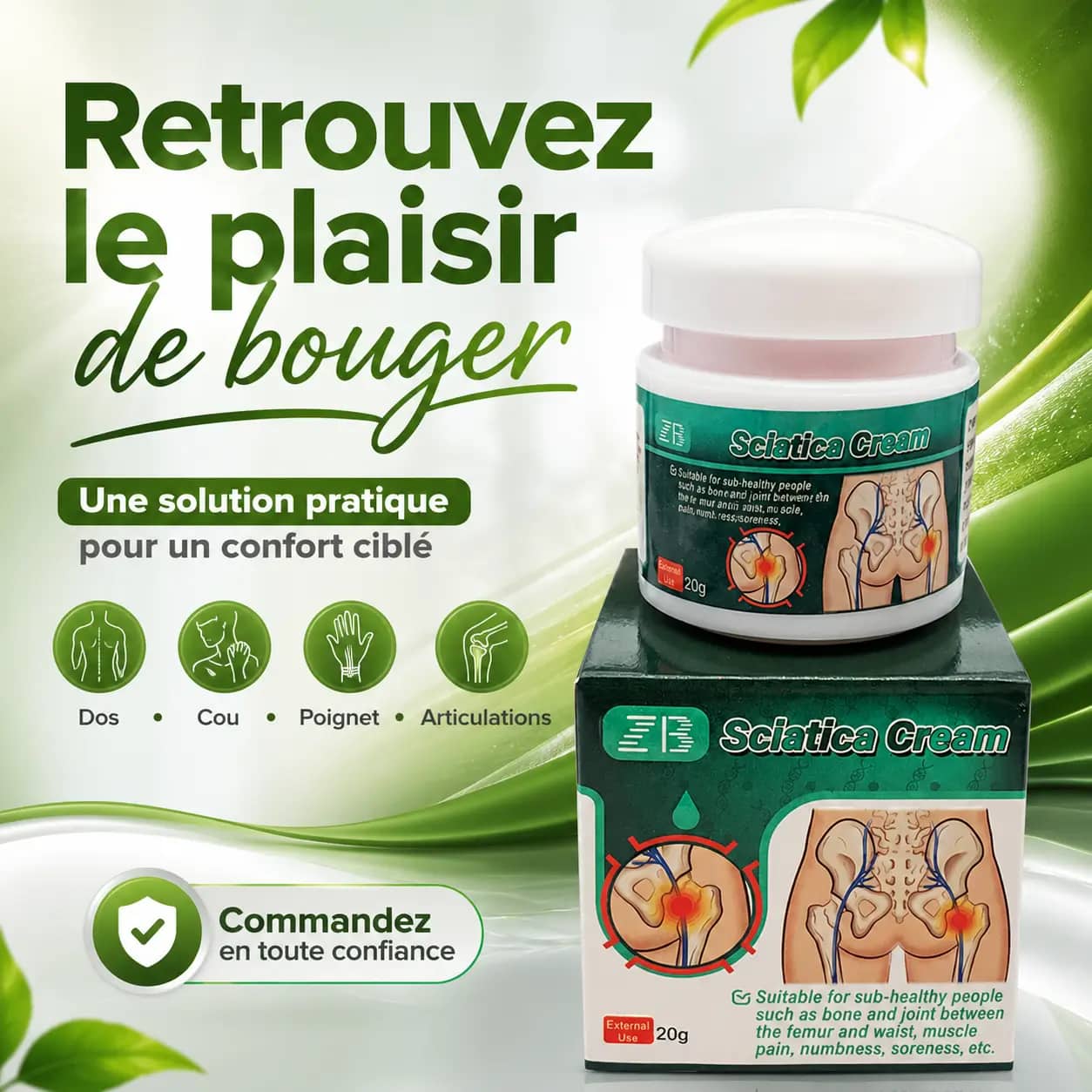 Pommade Sciatique Douleur Corps Articulations Poignet Cou Dos Hernie Discale